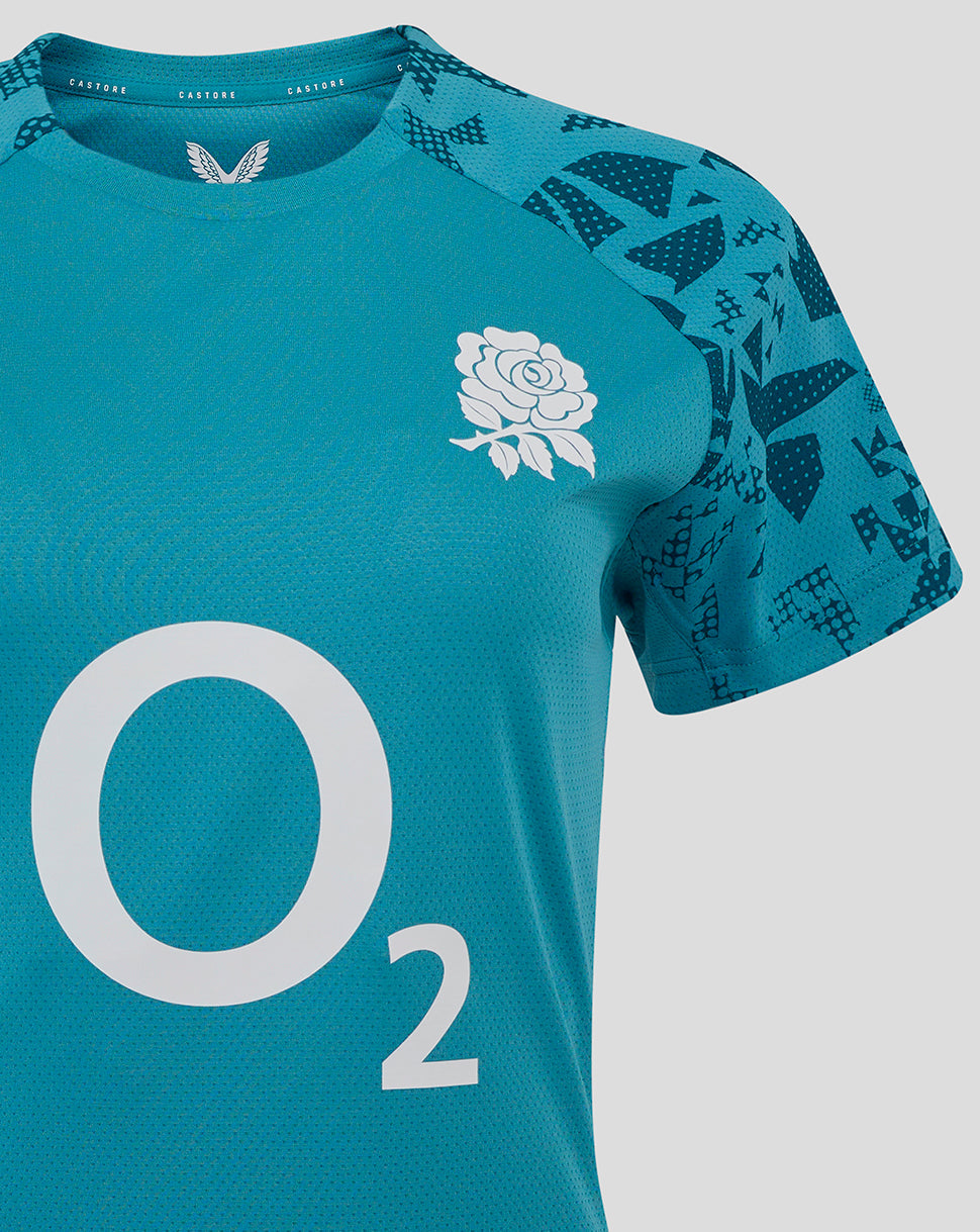 Women’s England Rugby 25/26 Performance Short Sleeve T-Shirt – Storm Blue