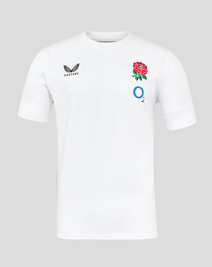 Men's England Rugby 25/26 Travel Short Sleeve Tee - Brilliant White