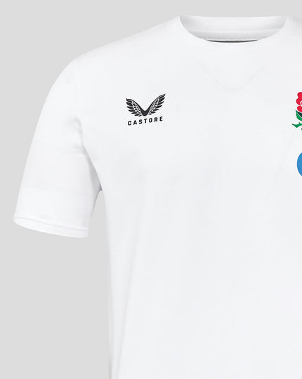 Men's England Rugby 25/26 Travel Short Sleeve Tee - Brilliant White