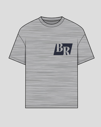 BR LOGO RUGBY TEE - HEATHER GREY