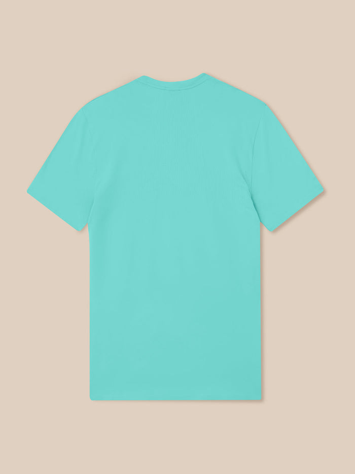 Zone Training T-Shirt light aqua back view showing a ribbed panel and relaxed fit.