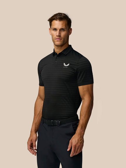 Golf Pinnacle Pique Stripe Polo - Black/Alloy