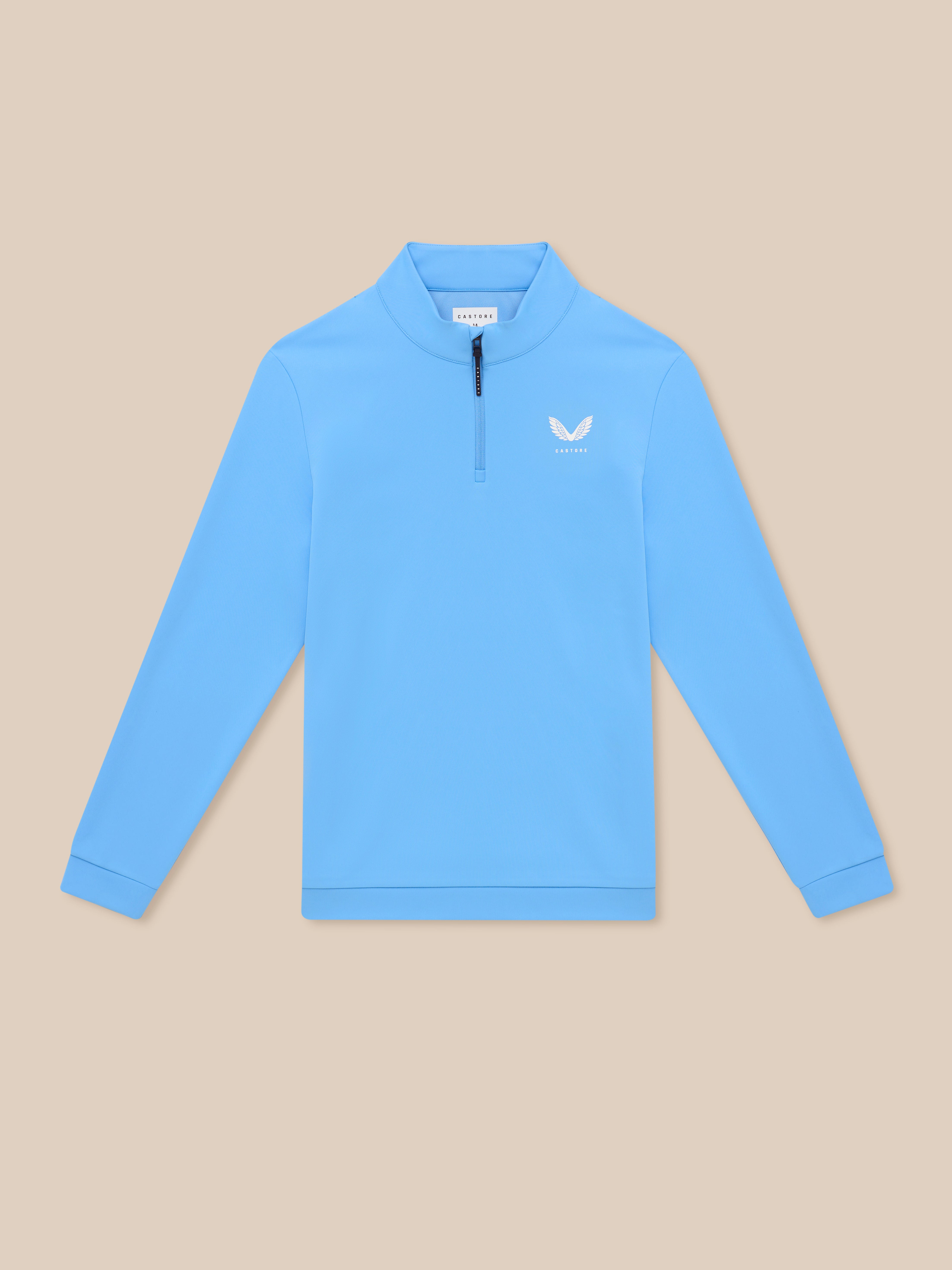 Golf Club Classic 1/4 Zip Top - Cool Blue/White