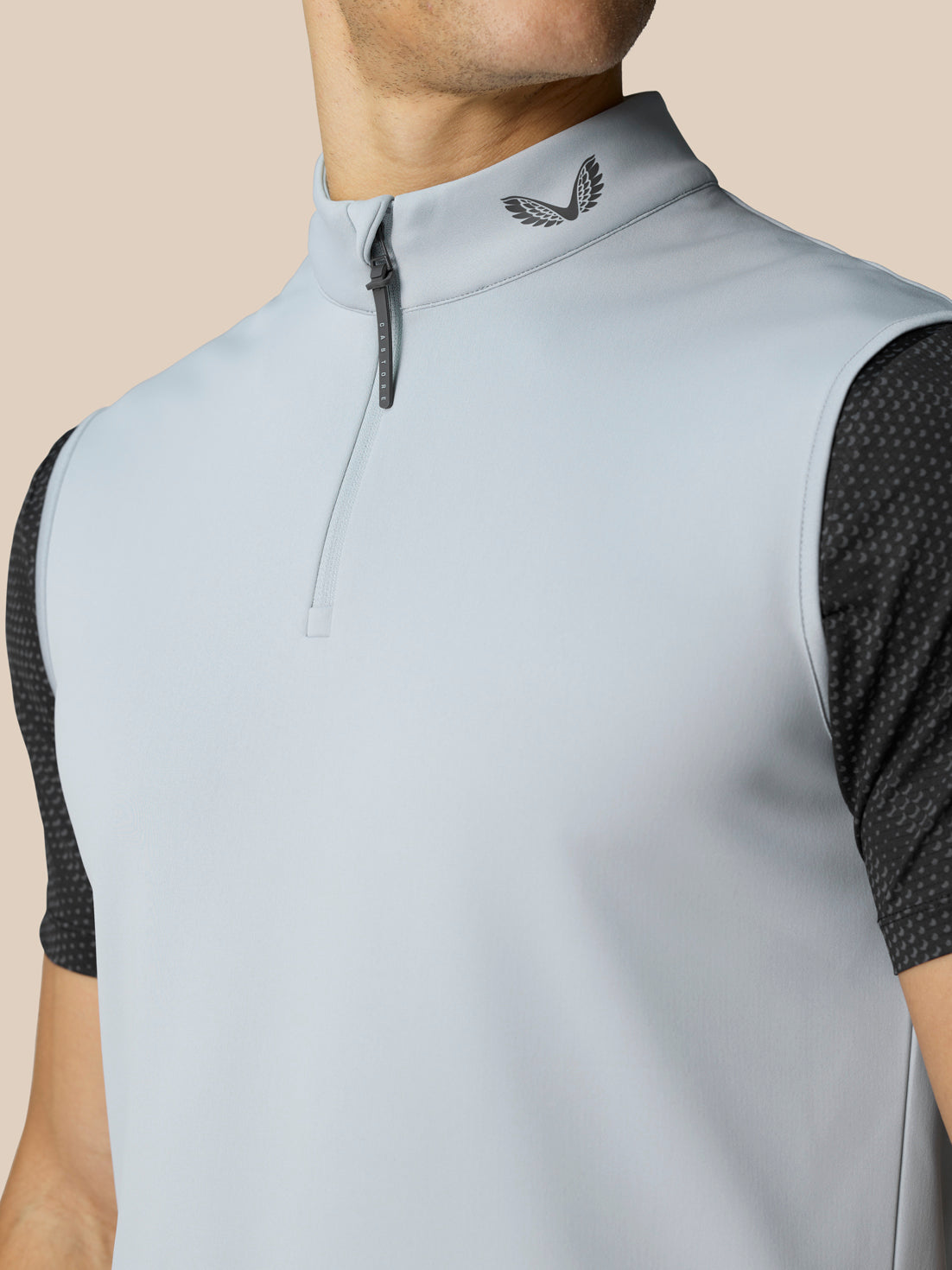 Men’s Golf Club Classic Half Zip Gilet - Mid Grey