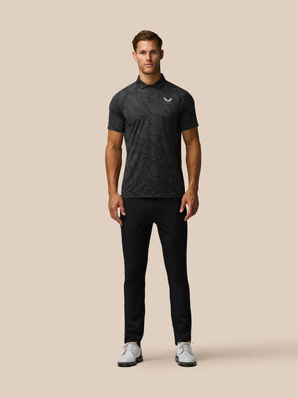 Golf Club Glow Printed Polo - Gunmetal/Mid Grey