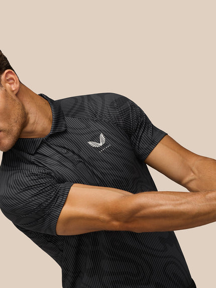 Golf Club Glow Printed Polo - Gunmetal/Mid Grey