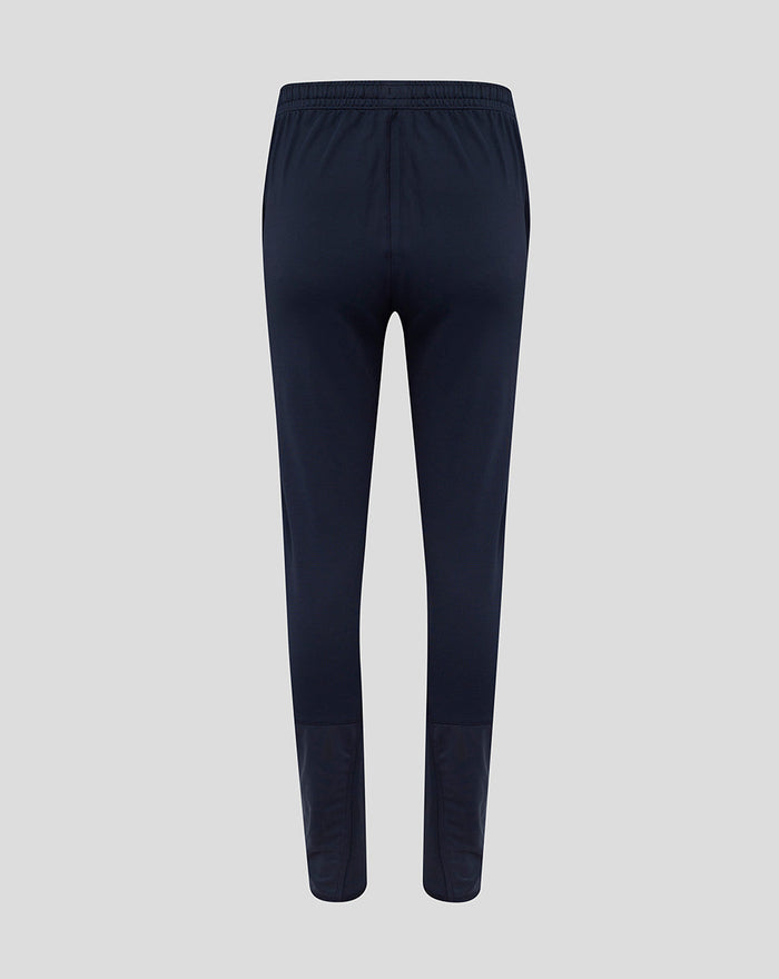 Navy Women’s England Rugby drill pants viewed from the back showing slim fit and elastic waistband.