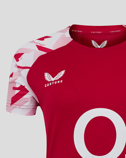 Women’s England Rugby 25/26 Pre Match Short Sleeve T-Shirt – Jester Red