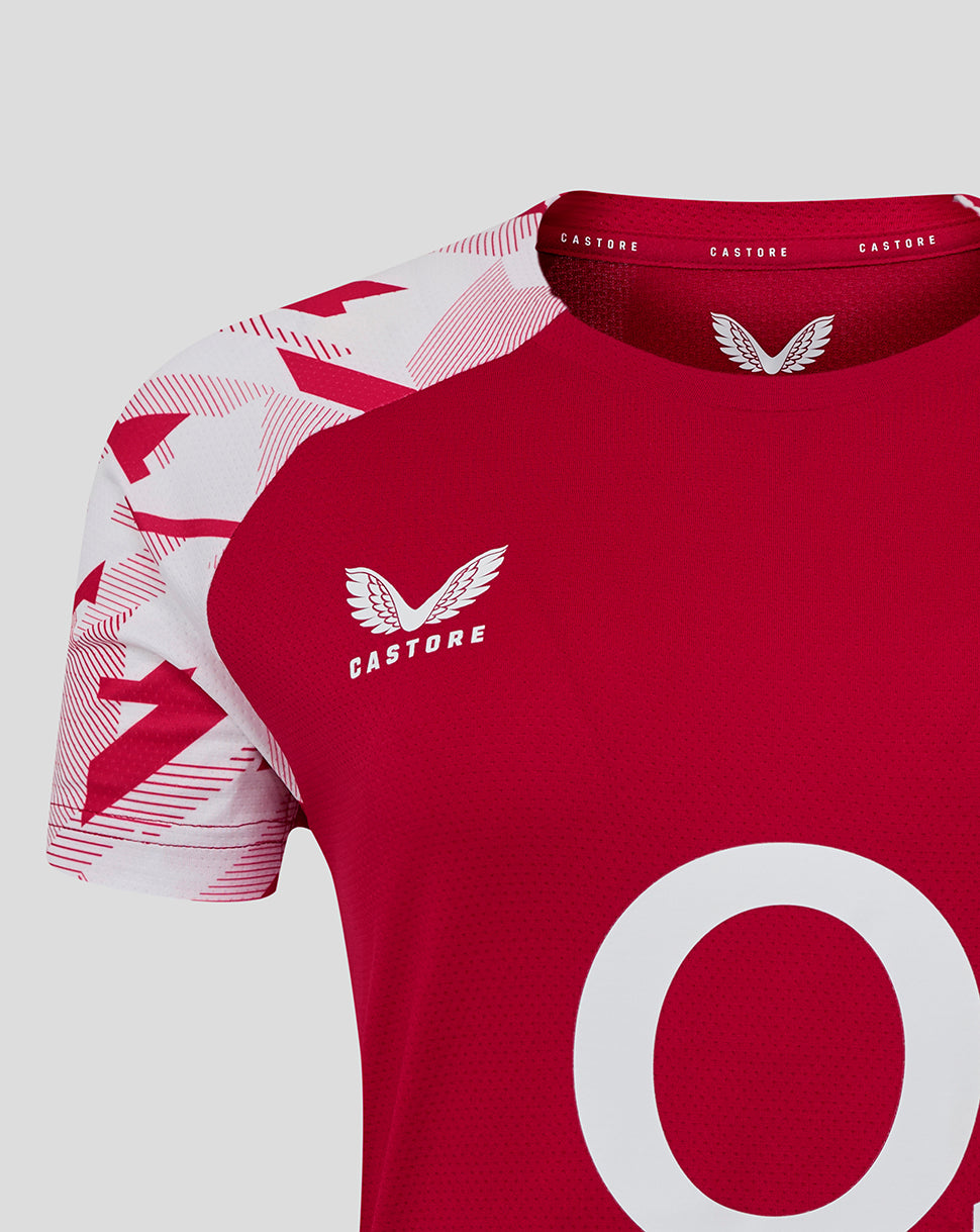 Women’s England Rugby 25/26 Pre Match Short Sleeve T-Shirt – Jester Red
