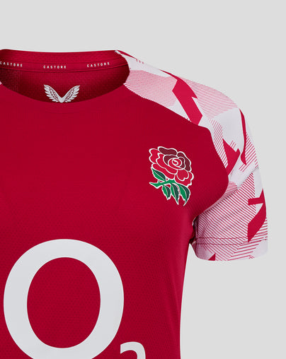 Women’s England Rugby 25/26 Pre Match Short Sleeve T-Shirt – Jester Red