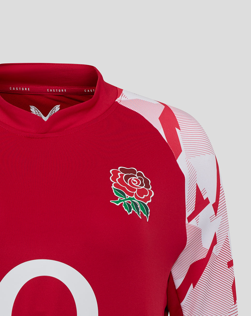 England Rugby Red Roses Pre Match Long Sleeve Drill Top O2 – Women's Fit