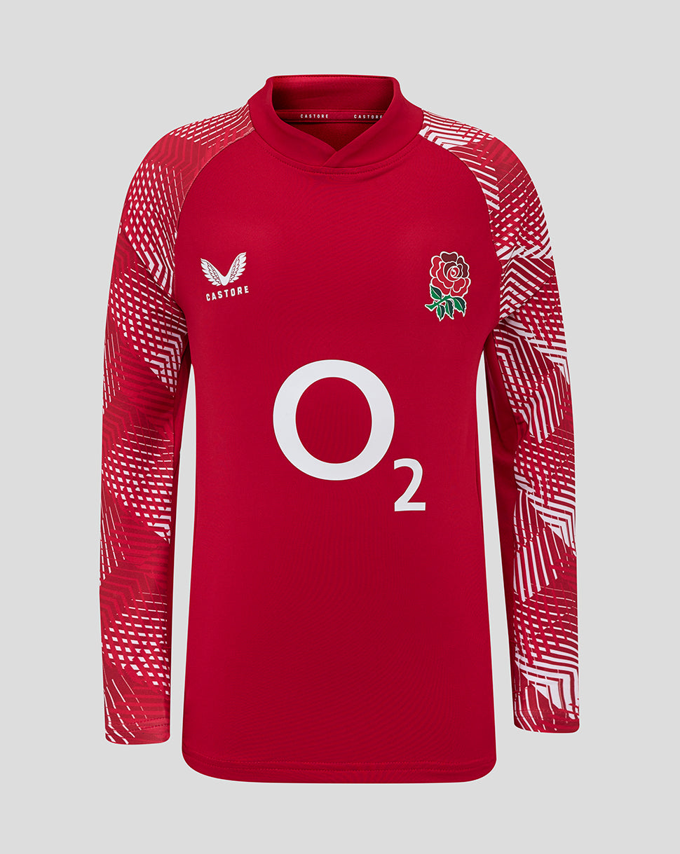 England Rugby Junior 25/26 Pre Match Drill Top - Jester Red