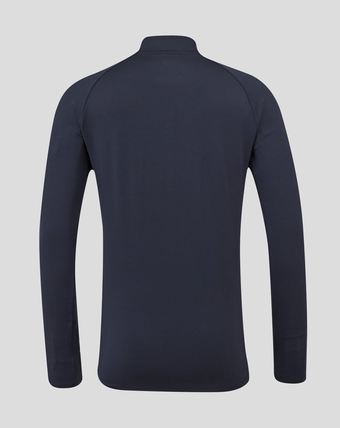 Back view of navy Inkwell Men’s England Rugby 25/26 Performance Long Sleeve Midlayer Top