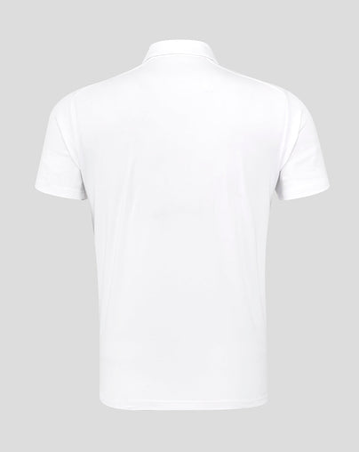 Men's England Rugby 25/26 Travel Short Sleeve Polo - Brilliant White