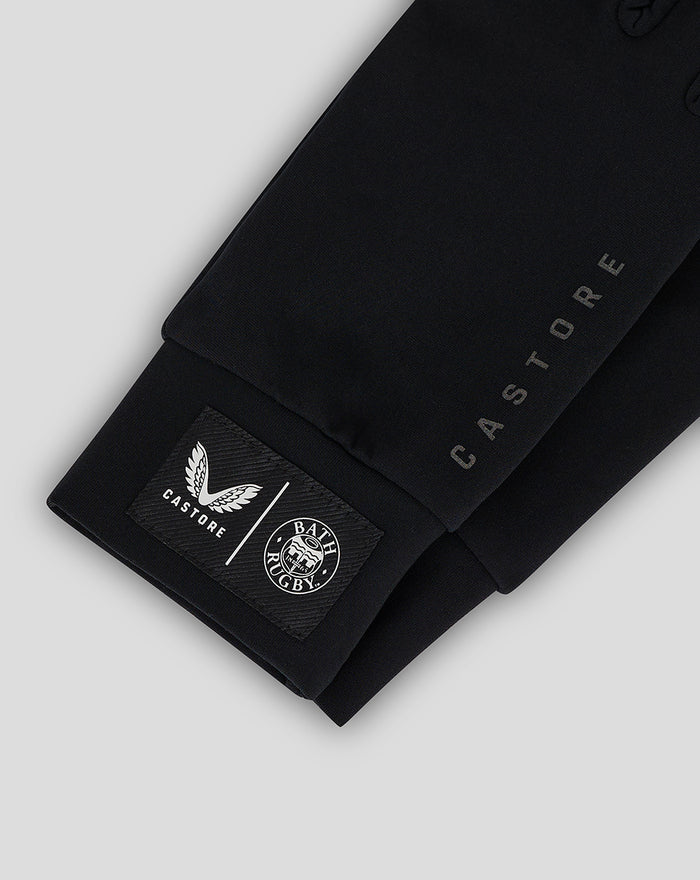 Black club gloves with Castore patch and Bath Rugby emblem