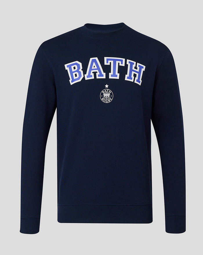 BATH RUGBY VARSITY CREW SWEATSHIRT - FRENCH NAVY