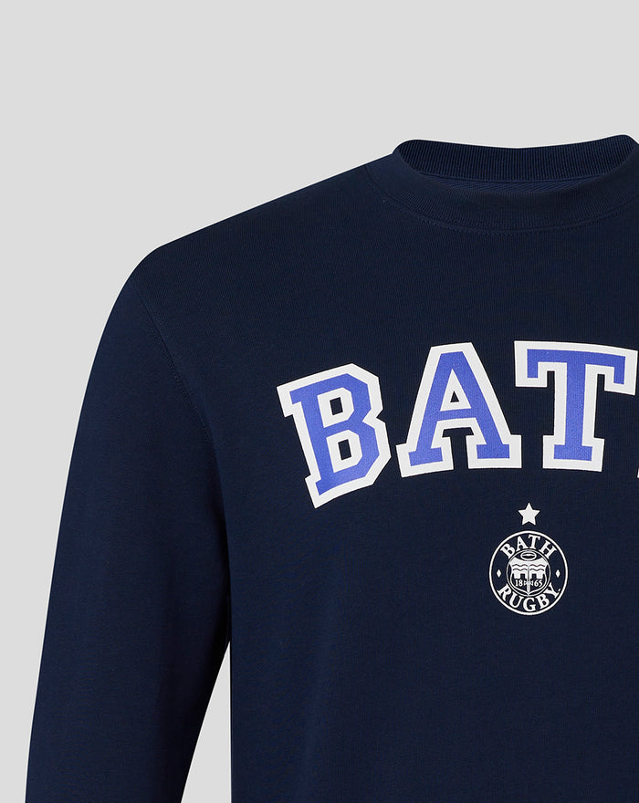 BATH RUGBY VARSITY CREW SWEATSHIRT - FRENCH NAVY