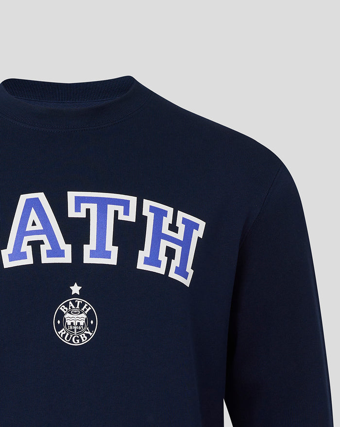 BATH RUGBY VARSITY CREW SWEATSHIRT - FRENCH NAVY
