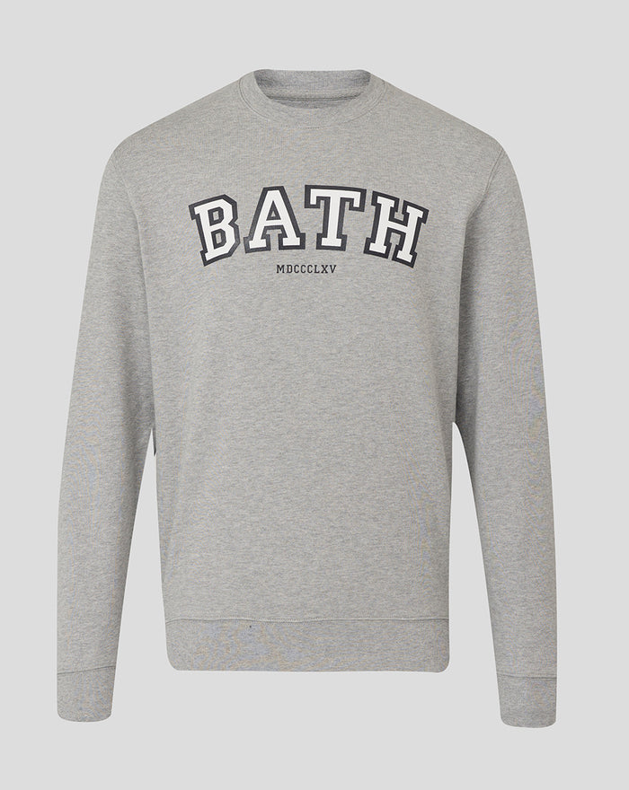 BATH RUGBY VARSITY CREW SWEATSHIRT - HEATHER GREY