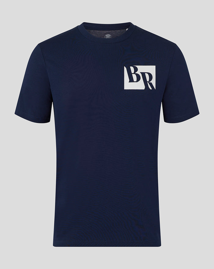 Navy BR Logo Rugby tee with a white BR emblem inside a square on the left chest