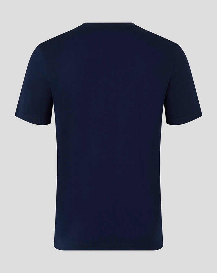 Back view of BR Logo Rugby Tee in French Navy.