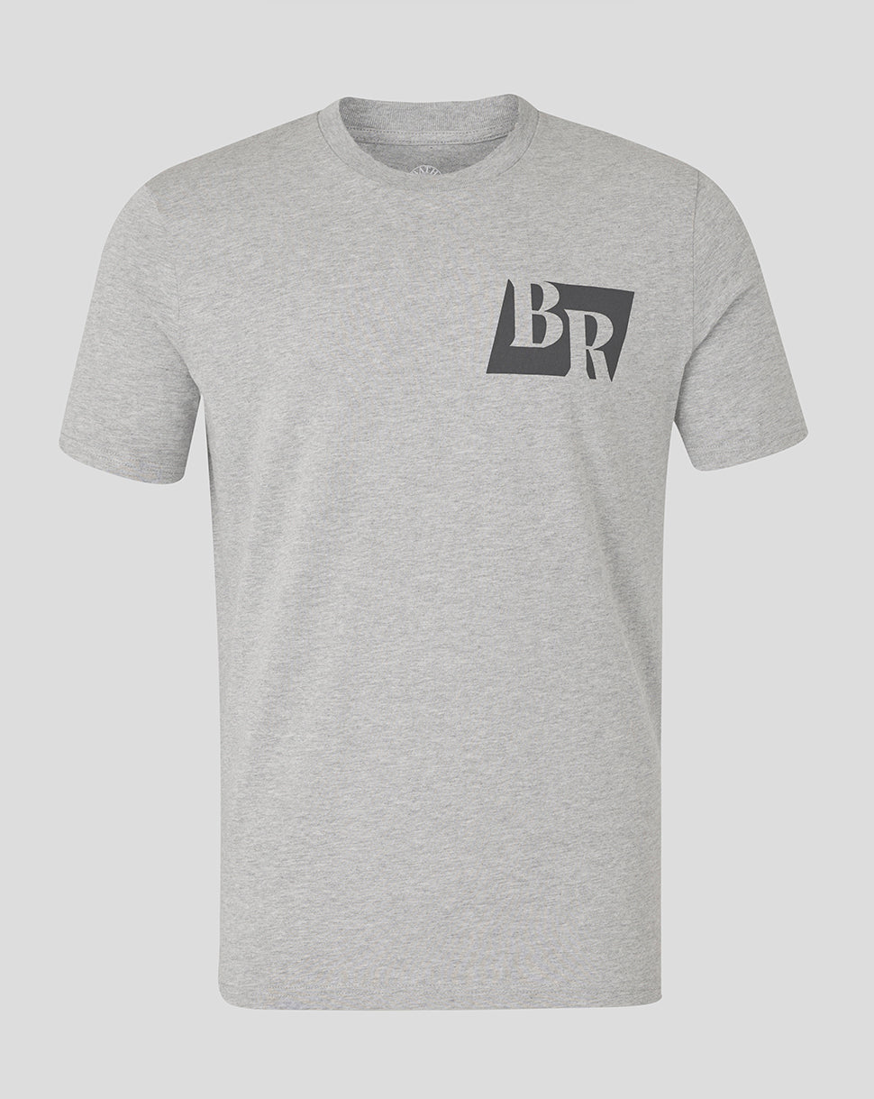 BR LOGO RUGBY TEE - HEATHER GREY