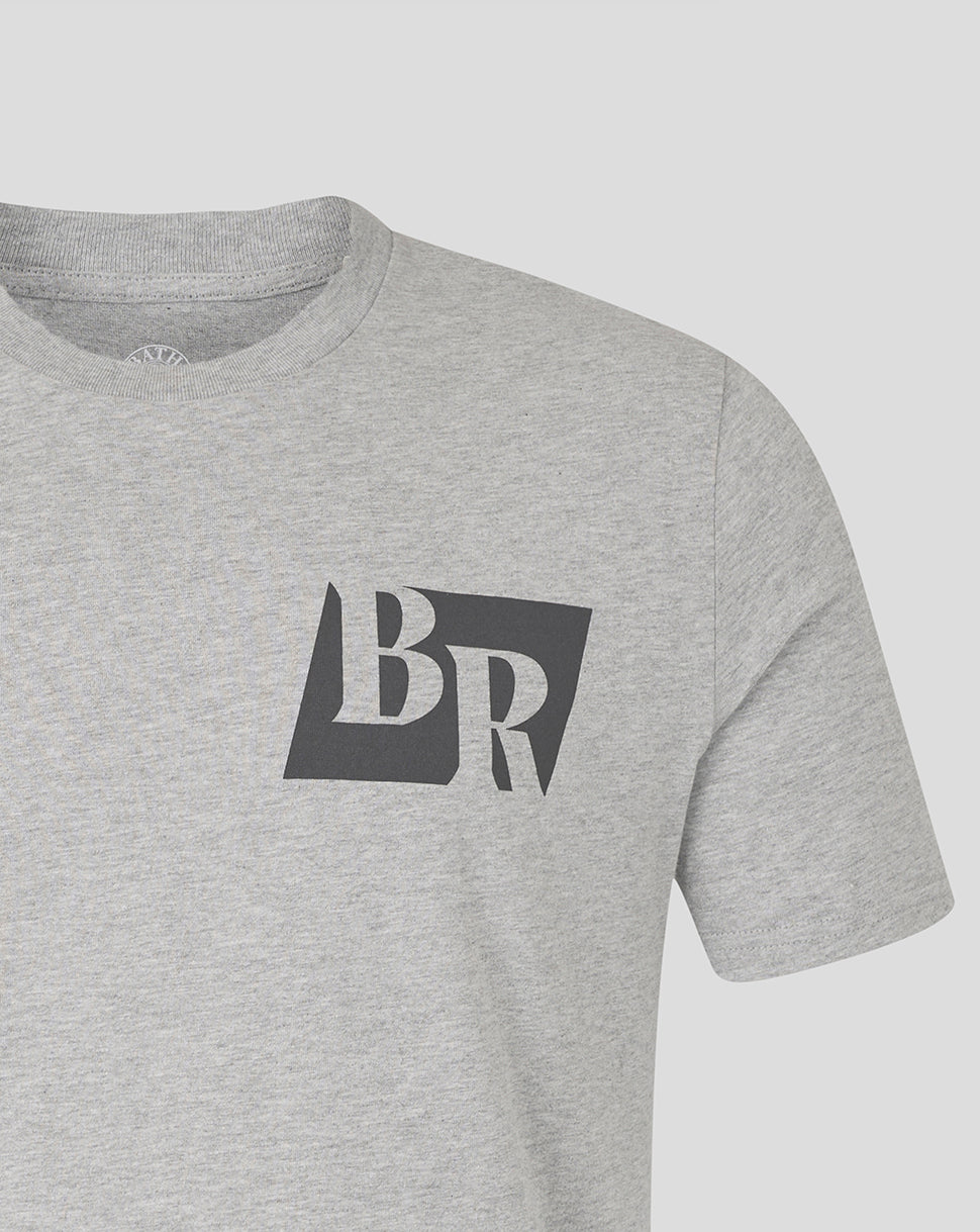 BR LOGO RUGBY TEE - HEATHER GREY