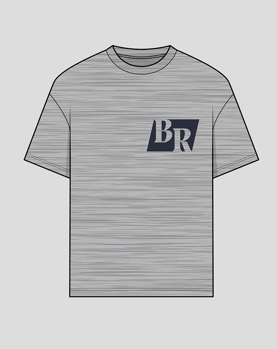BR LOGO RUGBY TEE - HEATHER GREY