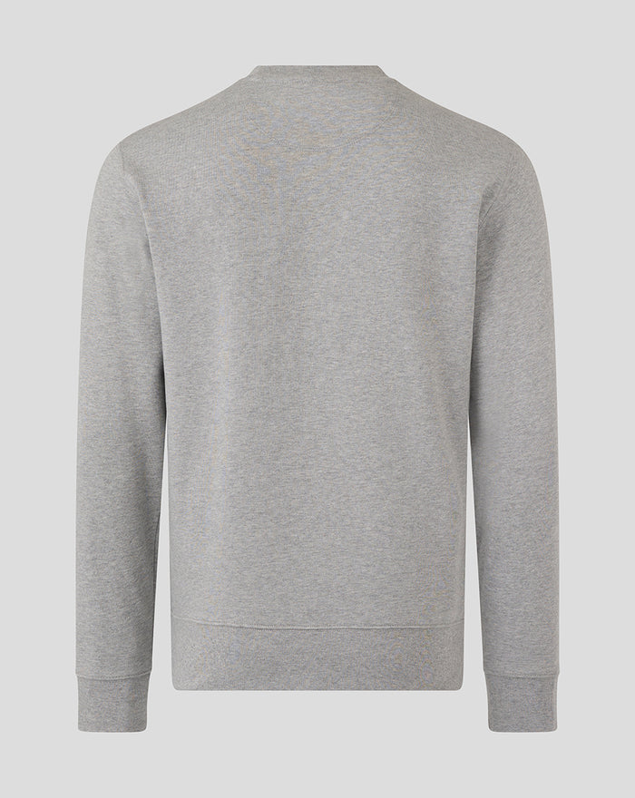 Back view of heather grey Bath Rugby Rowell Crew sweatshirt