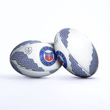 Bath Rugby size 4 supporters rugby ball with blue white panels and Bath crest